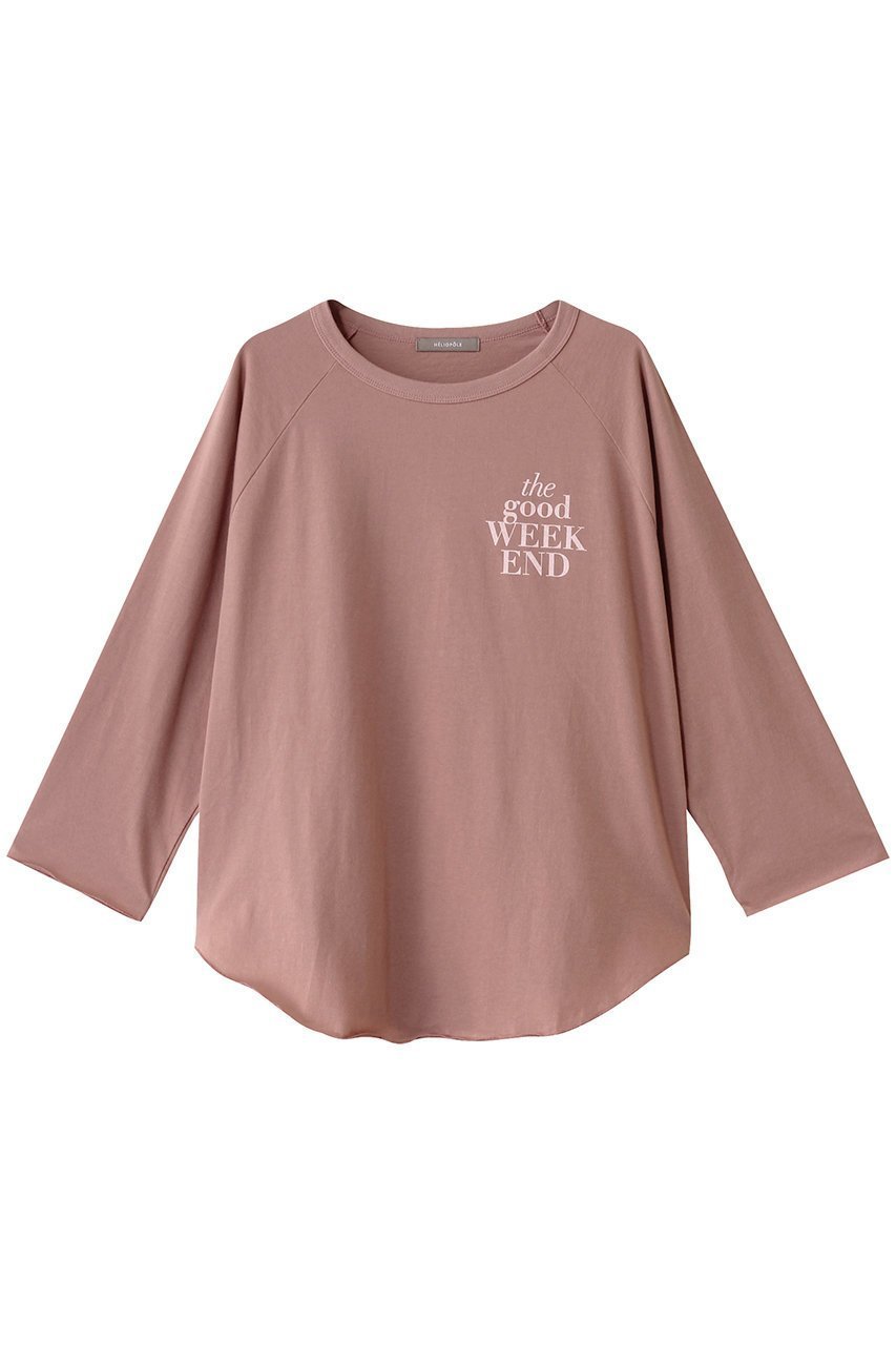 【エリオポール/heliopole】のロゴラグランスリーブTシャツ インテリア・キッズ・メンズ・レディースファッション・服の通販 founy(ファニー) 　ファッション　Fashion　レディースファッション　Fashion for Women　トップス・カットソー　Cut & Sew Tops　シャツ・ブラウス・オフィスカジュアル　Elegant Blouses & Button-Ups　ロングTシャツ・Tシャツ　Longline T-Shirts & Tees　カットソー・ベーシックTシャツ　Cut-and-Sewn Tops / Stretch Tees & Basics　シンプル　Simple, Minimal　スリーブ　Sleeve, Long Sleeve / Short Sleeve　デニム　Denim, Jeans Material　リラックス　Relax, Relaxed Fit　ロング　Long, Long-Length　再入荷　Restock / Back in Stock　ピンク|ID: prp329100004434774 ipo3291000000032864686