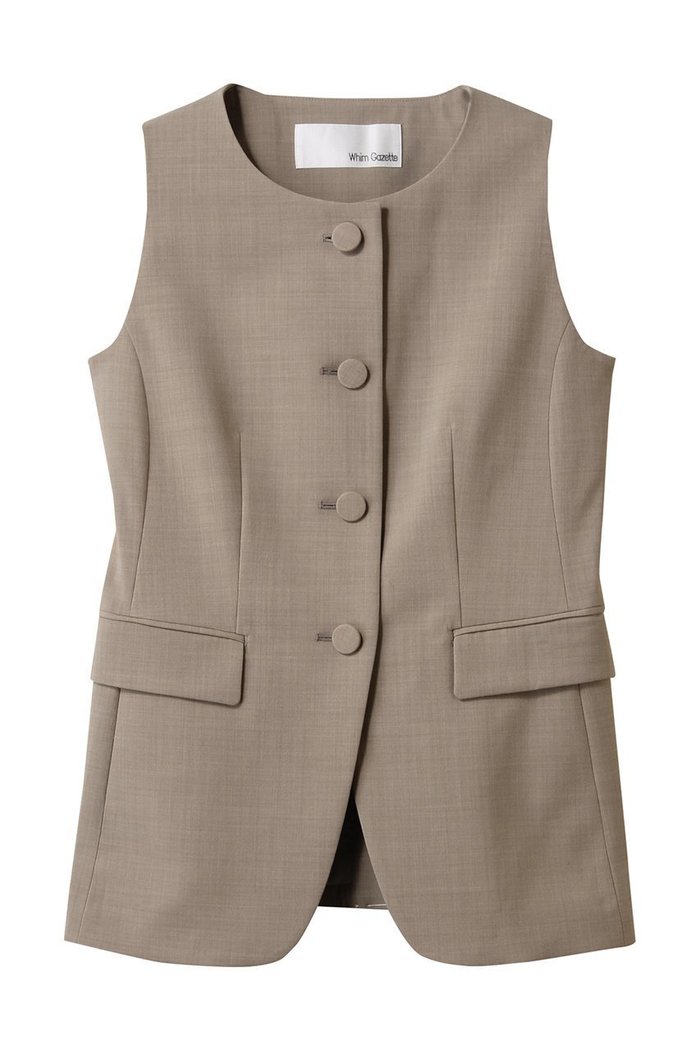 【ウィムガゼット/Whim Gazette】のクルーネックジレ インテリア・キッズ・メンズ・レディースファッション・服の通販 founy(ファニー) https://founy.com/ ファッション Fashion レディースファッション Fashion for Women アウター Coat / Outerwear Collection レディースジャケット・軽アウター Jackets シェイプ Shape, Slim Fit シンプル Simple, Minimal ジャケット Jacket, Outerwear フロント Front, Front Design ベスト Vest, Waistcoat エレガント 上品 Elegant |ID: prp329100004434778 ipo3291000000035825479