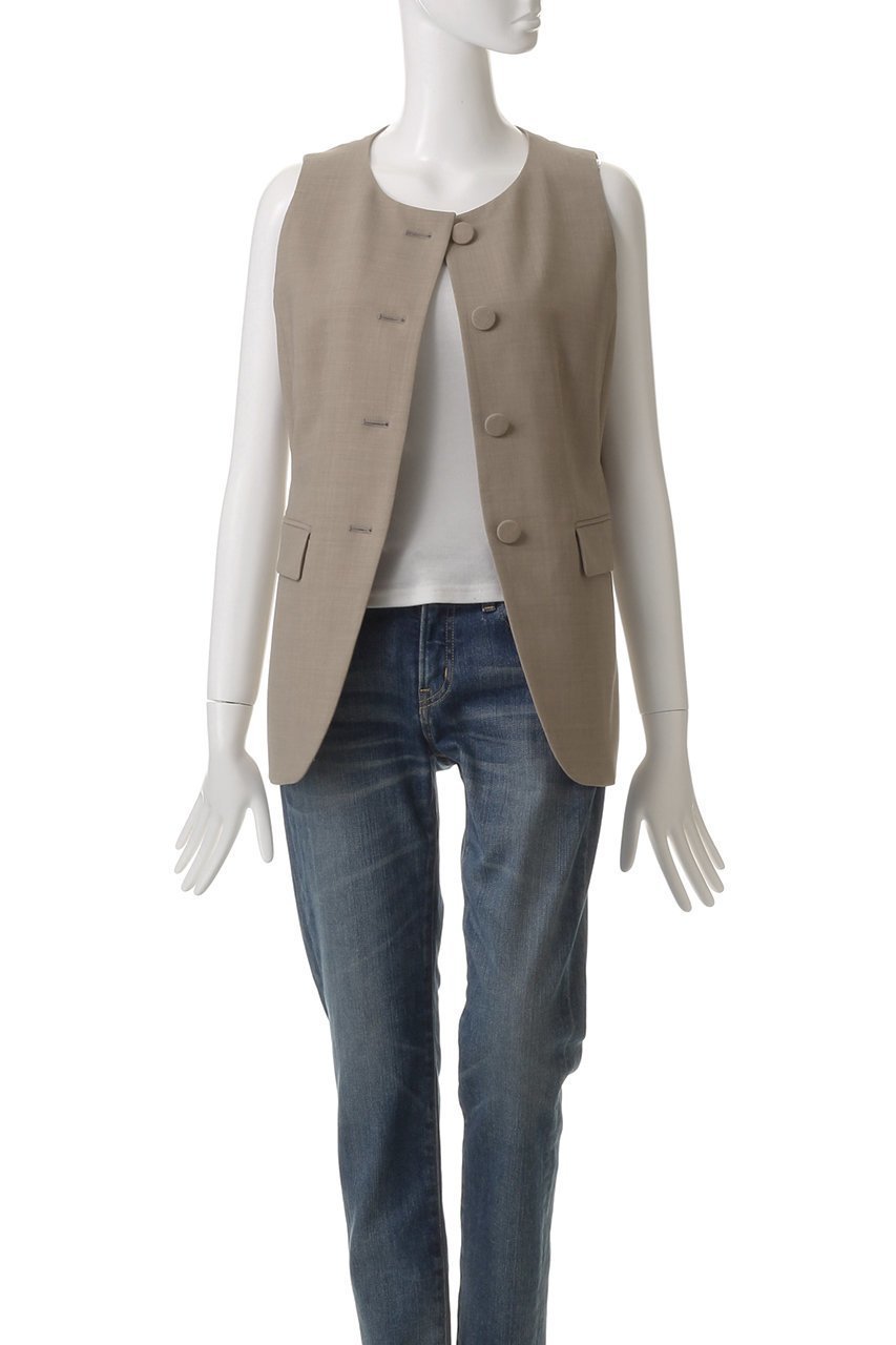 【ウィムガゼット/Whim Gazette】のクルーネックジレ 人気、トレンドファッション・服の通販 founy(ファニー) ファッション Fashion レディースファッション Fashion for Women アウター Coat / Outerwear Collection レディースジャケット・軽アウター Jackets シェイプ Shape, Slim Fit シンプル Simple, Minimal ジャケット Jacket, Outerwear フロント Front, Front Design ベスト Vest, Waistcoat エレガント 上品 Elegant other-7|ID: prp329100004434778 ipo3291000000035825491