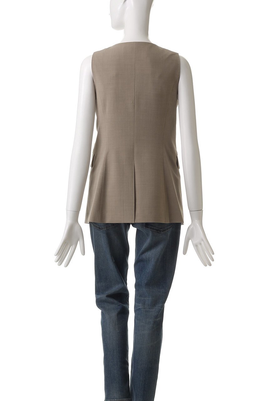 【ウィムガゼット/Whim Gazette】のクルーネックジレ 人気、トレンドファッション・服の通販 founy(ファニー) 　ファッション　Fashion　レディースファッション　Fashion for Women　アウター　Coat / Outerwear Collection　レディースジャケット・軽アウター　Jackets　シェイプ　Shape, Slim Fit　シンプル　Simple, Minimal　ジャケット　Jacket, Outerwear　フロント　Front, Front Design　ベスト　Vest, Waistcoat　エレガント 上品　Elegant　other-4|ID: prp329100004434778 ipo3291000000036515430