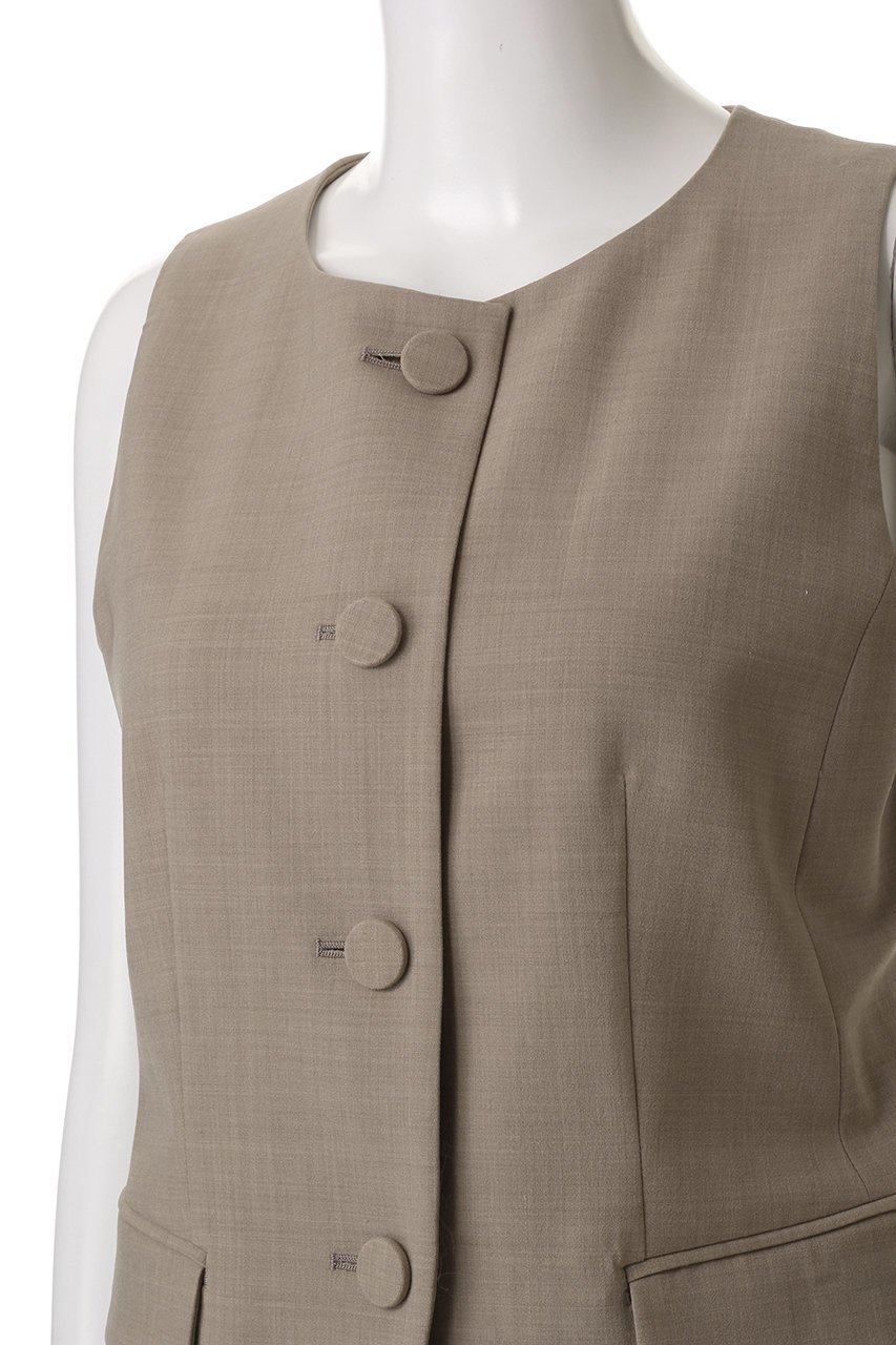 【ウィムガゼット/Whim Gazette】のクルーネックジレ 人気、トレンドファッション・服の通販 founy(ファニー) 　ファッション　Fashion　レディースファッション　Fashion for Women　アウター　Coat / Outerwear Collection　レディースジャケット・軽アウター　Jackets　シェイプ　Shape, Slim Fit　シンプル　Simple, Minimal　ジャケット　Jacket, Outerwear　フロント　Front, Front Design　ベスト　Vest, Waistcoat　エレガント 上品　Elegant　other-5|ID: prp329100004434778 ipo3291000000036515431