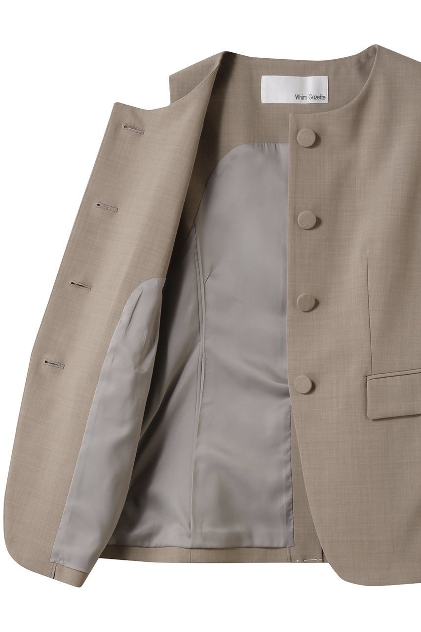 【ウィムガゼット/Whim Gazette】のクルーネックジレ 人気、トレンドファッション・服の通販 founy(ファニー) 　ファッション　Fashion　レディースファッション　Fashion for Women　アウター　Coat / Outerwear Collection　レディースジャケット・軽アウター　Jackets　シェイプ　Shape, Slim Fit　シンプル　Simple, Minimal　ジャケット　Jacket, Outerwear　フロント　Front, Front Design　ベスト　Vest, Waistcoat　エレガント 上品　Elegant　other-6|ID: prp329100004434778 ipo3291000000036515432