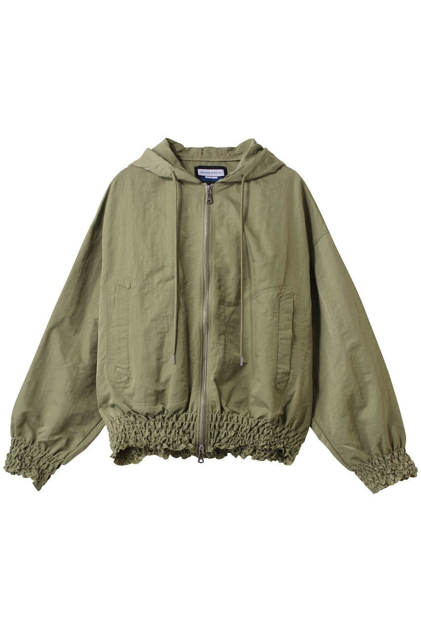 【メゾンスペシャル/MAISON SPECIAL】の【UNISEX】裾シャーリングフードブルゾン インテリア・キッズ・メンズ・レディースファッション・服の通販 founy(ファニー) 　ファッション　Fashion　レディースファッション　Fashion for Women　アウター　Coat / Outerwear Collection　レディースジャケット・軽アウター　Jackets　ブルゾンジャケット・スポーティアウター　Blouson Jackets　ユニセックス　Unisex, Genderless　シャーリング　Shirring, Ruched　ジップ　Zip, Zipper　ジャケット　Jacket, Outerwear　トレンド　Trend, Trending Now　ブルゾン　Blouson, Bomber Jacket　GRN(グリーン)|ID: prp329100004434783 ipo3291000000032957837