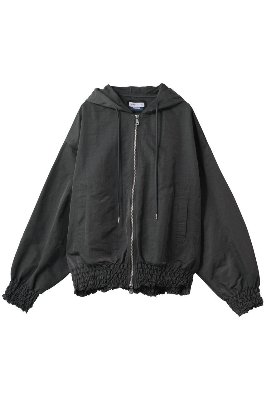 【メゾンスペシャル/MAISON SPECIAL】の【UNISEX】裾シャーリングフードブルゾン インテリア・キッズ・メンズ・レディースファッション・服の通販 founy(ファニー) 　ファッション　Fashion　レディースファッション　Fashion for Women　アウター　Coat / Outerwear Collection　レディースジャケット・軽アウター　Jackets　ブルゾンジャケット・スポーティアウター　Blouson Jackets　ユニセックス　Unisex, Genderless　シャーリング　Shirring, Ruched　ジップ　Zip, Zipper　ジャケット　Jacket, Outerwear　トレンド　Trend, Trending Now　ブルゾン　Blouson, Bomber Jacket　C.GRY(チャコールグレー)|ID: prp329100004434783 ipo3291000000032957843
