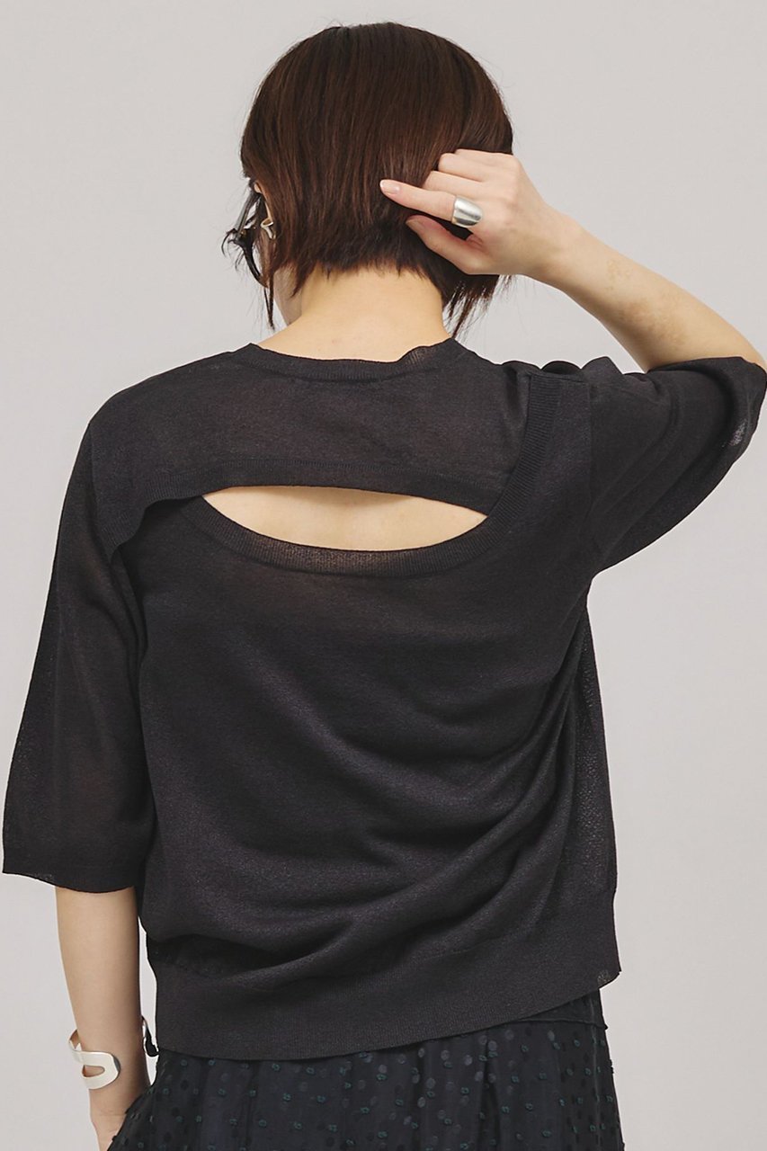 【カレンソロジー/Curensology】のバックコンシャスニットプルオーバー インテリア・キッズ・メンズ・レディースファッション・服の通販 founy(ファニー) 　ファッション　Fashion　レディースファッション　Ladies' Fashion Online　トップス・カットソー　Tops/Tshirt　ニット　Knit Tops　プルオーバー　Pullover　アクセサリー　Accessories　サマー　Summer　スリット　Slit　ボトム　Bottom　再入荷　Restock/Back In Stock/Re Arrival　夏　Summer　グレー|ID: prp329100004434785 ipo3291000000032614610