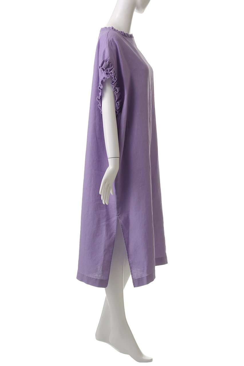 【ハウス オブ ロータス/HOUSE OF LOTUS】のリネンフリルワンピース 人気、トレンドファッション・服の通販 founy(ファニー) 　ファッション　Fashion　レディースファッション　Fashion for Women　ワンピース　Dresses　チュニック　Tunic Tops & Dresses　おすすめ　Recommended / Our Picks　スリット　Slit, Slit Detail　チュニック　Tunic, Long Top　フリル　Frill, Ruffle　フリンジ　Fringe, Tassel　ロング　Long, Long-Length　今季　This Season, Current Season　other-3|ID: prp329100004434791 ipo3291000000032856505