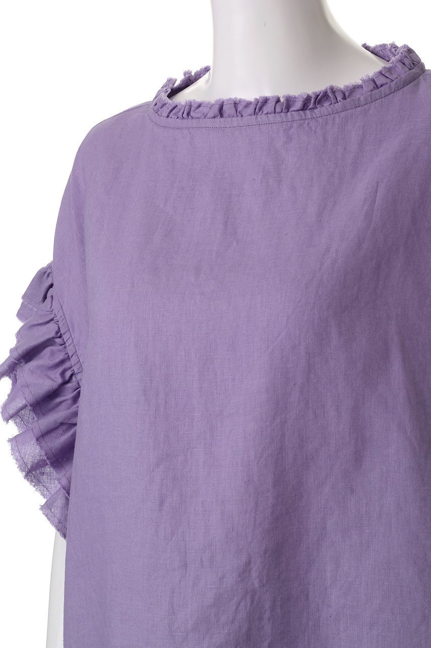 【ハウス オブ ロータス/HOUSE OF LOTUS】のリネンフリルブラウス 人気、トレンドファッション・服の通販 founy(ファニー) 　ファッション　Fashion　レディースファッション　Fashion for Women　トップス・カットソー　Cut & Sew Tops　シャツ・ブラウス・オフィスカジュアル　Elegant Blouses & Button-Ups　サマー　Summer, Summer Style　ショート　Short, Short Length　スリーブ　Sleeve, Long Sleeve / Short Sleeve　パターン　Pattern, Design Print　フリル　Frill, Ruffle　リネン　Linen, Linen Fabric　リラックス　Relax, Relaxed Fit　定番　Standard, Basic Item　other-5|ID: prp329100004434792 ipo3291000000032770011