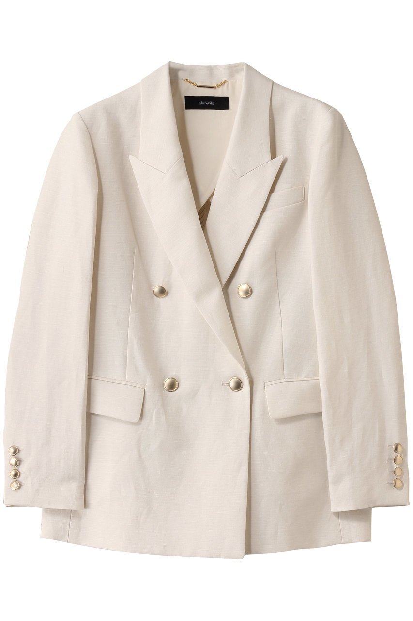 【アルアバイル/allureville】のシャークスキンダブルブレストジャケット インテリア・キッズ・メンズ・レディースファッション・服の通販 founy(ファニー) 　ファッション　Fashion　レディースファッション　WOMEN　アウター　Coat Outerwear　ジャケット　Jackets　おすすめ　Recommend　ジャケット　Jacket　セットアップ　Set Up　ダウン　Down　デニム　Denim　マニッシュ　Mannish　エレガント 上品　Elegant　再入荷　Restock/Back In Stock/Re Arrival　オフホワイト|ID: prp329100004434799 ipo3291000000030979443