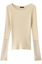 【アルアバイル/allureville】のシアーカフスラウンドNC プルオーバー 人気、トレンドファッション・服の通販 founy(ファニー) ファッション Fashion レディースファッション Fashion for Women トップス・カットソー Cut & Sew Tops ニット Knit Tops & Sweaters カジュアルプルオーバー・ニットトップス Pullovers & Knit Tops / Casual Pullovers インナー Innerwear シンプル Simple, Minimal ジャケット Jacket, Outerwear フィット Fit, Slim Fit フェミニン Feminine, Girly エレガント 上品 Elegant thumbnail アイボリー|ID: prp329100004434801 ipo3291000000032938284