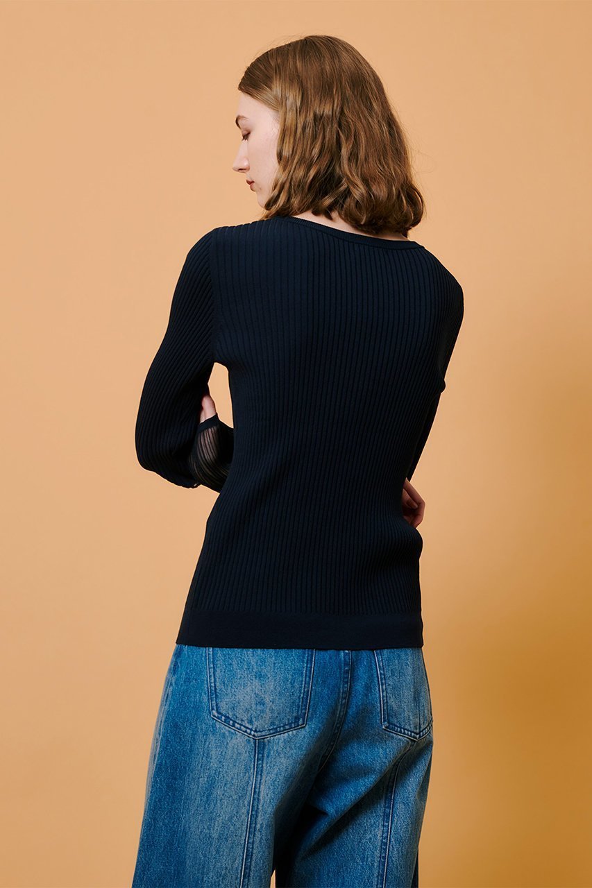 【アルアバイル/allureville】のシアーカフスラウンドNC プルオーバー 人気、トレンドファッション・服の通販 founy(ファニー) ファッション Fashion レディースファッション Fashion for Women トップス・カットソー Cut & Sew Tops ニット Knit Tops & Sweaters カジュアルプルオーバー・ニットトップス Pullovers & Knit Tops / Casual Pullovers インナー Innerwear シンプル Simple, Minimal ジャケット Jacket, Outerwear フィット Fit, Slim Fit フェミニン Feminine, Girly エレガント 上品 Elegant other-8|ID: prp329100004434801 ipo3291000000035304478