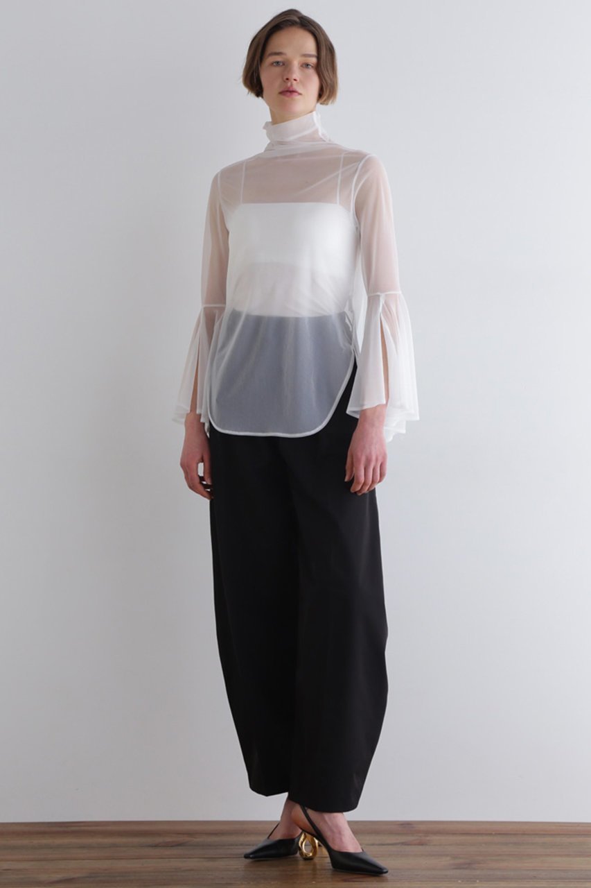 【ル フィル/LE PHIL】のシアーハイツイストフライスブラウス 人気、トレンドファッション・服の通販 founy(ファニー) 　ファッション　Fashion　レディースファッション　WOMEN　トップス・カットソー　Tops/Tshirt　シャツ/ブラウス　Shirts/Blouses　インナー　Inner　エレガント 上品　Elegant　カッティング　Cutting　シンプル　Simple　ジャージ　Jersey　スリーブ　Sleeve　フィット　Fit　フレア　Flare　ヘムライン　Hemline　ロング　Long　other-2|ID: prp329100004434802 ipo3291000000031258309