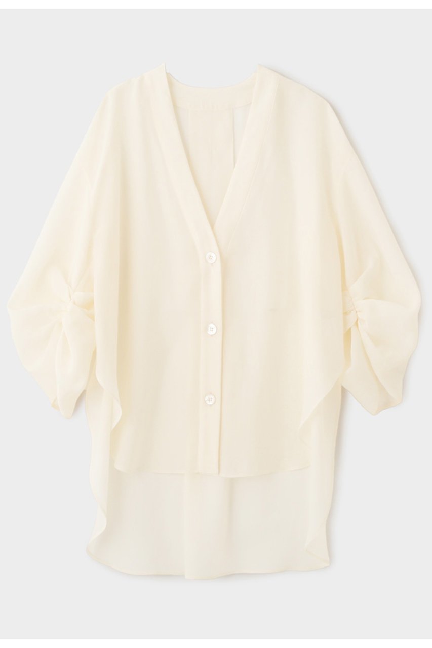 【ル フィル/LE PHIL】のVISオーガンジーブラウス 人気、トレンドファッション・服の通販 founy(ファニー) 　ファッション　Fashion　レディースファッション　Fashion for Women　トップス・カットソー　Cut & Sew Tops　シャツ・ブラウス・オフィスカジュアル　Elegant Blouses & Button-Ups　インナー　Innerwear　オーガンジー　Organza Fabric　カーディガン　Cardigan, Knitwear　ショート　Short, Short Length　シンプル　Simple, Minimal　スリーブ　Sleeve, Long Sleeve / Short Sleeve　フォルム　Silhouette, Form　 other-1|ID: prp329100004434807 ipo3291000000032848819