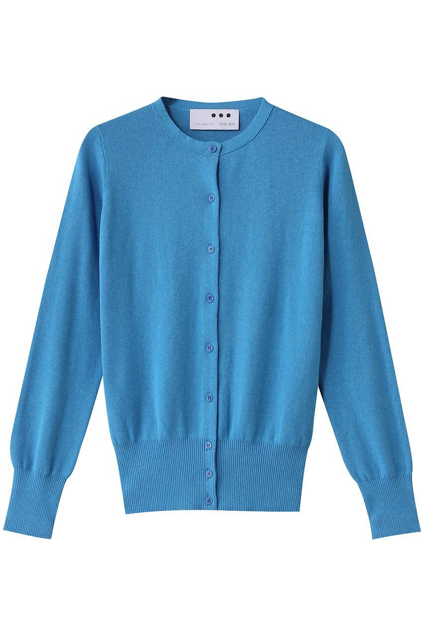【スリー ドッツ/three dots】のコットンメランジ クルーネックカーディガン インテリア・キッズ・メンズ・レディースファッション・服の通販 founy(ファニー) 　ファッション　Fashion　レディースファッション　Fashion for Women　トップス・カットソー　Cut & Sew Tops　ニット　Knit Tops & Sweaters　カーディガン・羽織り　Layered Style Cardigans　カーディガン　Cardigan, Knitwear　シンプル　Simple, Minimal　フィット　Fit, Slim Fit　エレガント 上品　Elegant　ブリーズ|ID: prp329100004434814 ipo3291000000032937986