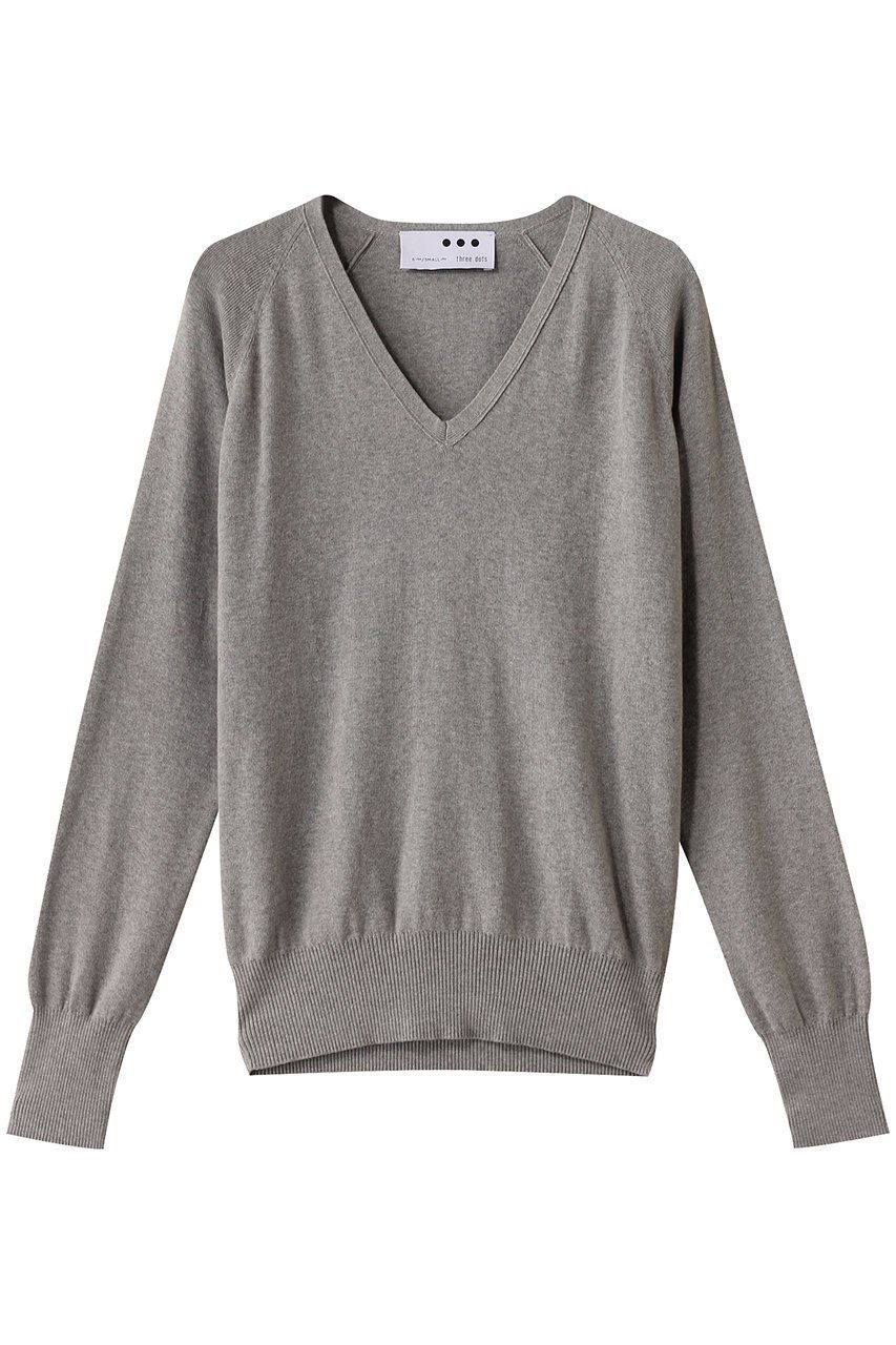 【スリー ドッツ/three dots】のコットンメランジ Vネック ニット 人気、トレンドファッション・服の通販 founy(ファニー) 　ファッション　Fashion　レディースファッション　Fashion for Women　トップス・カットソー　Cut & Sew Tops　ニット　Knit Tops & Sweaters　カジュアルプルオーバー・ニットトップス　Pullovers & Knit Tops / Casual Pullovers　Vネックトップス　V-Neck Tops / V-Cut Neckline Shirts　シンプル　Simple, Minimal　デコルテ　Décolleté, Neckline　ボトム　Bottoms, Lower Wear　リラックス　Relax, Relaxed Fit　 other-1|ID: prp329100004434815 ipo3291000000032938028