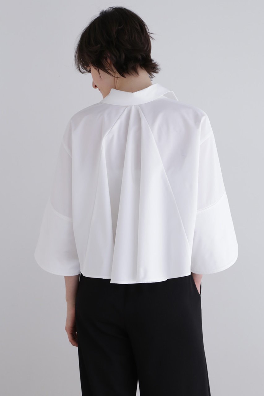 【ル フィル/LE PHIL】のバックメッシュSOLOTEX襟付きブラウス 人気、トレンドファッション・服の通販 founy(ファニー) 　ファッション　Fashion　レディースファッション　Fashion for Women　トップス・カットソー　Cut & Sew Tops　シャツ・ブラウス・オフィスカジュアル　Elegant Blouses & Button-Ups　バッグ　Bags　コンパクト　Compact, Small Size　ショート　Short, Short Length　ストレッチ　Stretch, Stretchy Fabric　スリーブ　Sleeve, Long Sleeve / Short Sleeve　バランス　Balance, Style Balance　メッシュ　Mesh, Net Fabric　other-7|ID: prp329100004434819 ipo3291000000032837631