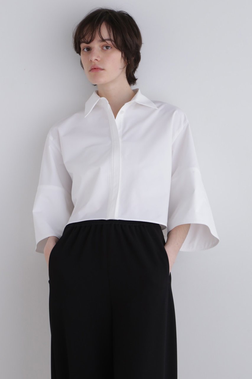 【ル フィル/LE PHIL】のバックメッシュSOLOTEX襟付きブラウス 人気、トレンドファッション・服の通販 founy(ファニー) 　ファッション　Fashion　レディースファッション　Fashion for Women　トップス・カットソー　Cut & Sew Tops　シャツ・ブラウス・オフィスカジュアル　Elegant Blouses & Button-Ups　バッグ　Bags　コンパクト　Compact, Small Size　ショート　Short, Short Length　ストレッチ　Stretch, Stretchy Fabric　スリーブ　Sleeve, Long Sleeve / Short Sleeve　バランス　Balance, Style Balance　メッシュ　Mesh, Net Fabric　other-8|ID: prp329100004434819 ipo3291000000032837637