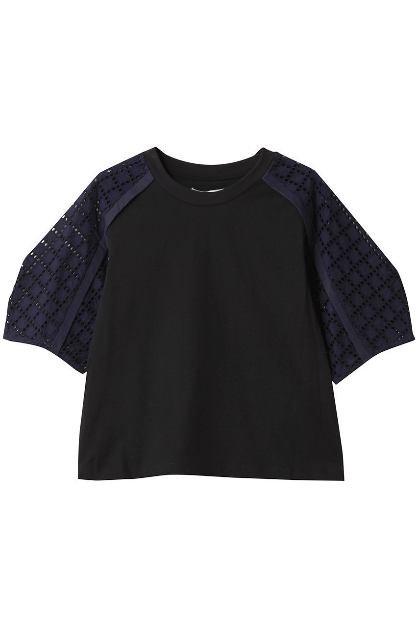 【スリーワン フィリップリム/3.1 Phillip Lim】のBRODERIE ANGLAISE コンボTシャツ 人気、トレンドファッション・服の通販 founy(ファニー) 　ファッション　Fashion　レディースファッション　WOMEN　トップス・カットソー　Tops/Tshirt　シャツ/ブラウス　Shirts/Blouses　ロング / Tシャツ　T-Shirts　カットソー　Cut and Sewn　ショート　Short　ジャケット　Jacket　スリーブ　Sleeve　センター　Center　デニム　Denim　モダン　Modern　無地　Plain Color　 other-1|ID: prp329100004437802 ipo3291000000030996685