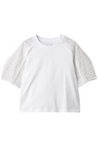 【スリーワン フィリップリム/3.1 Phillip Lim】のBRODERIE ANGLAISE コンボTシャツ ホワイト/ホワイト|ID:prp329100004437802