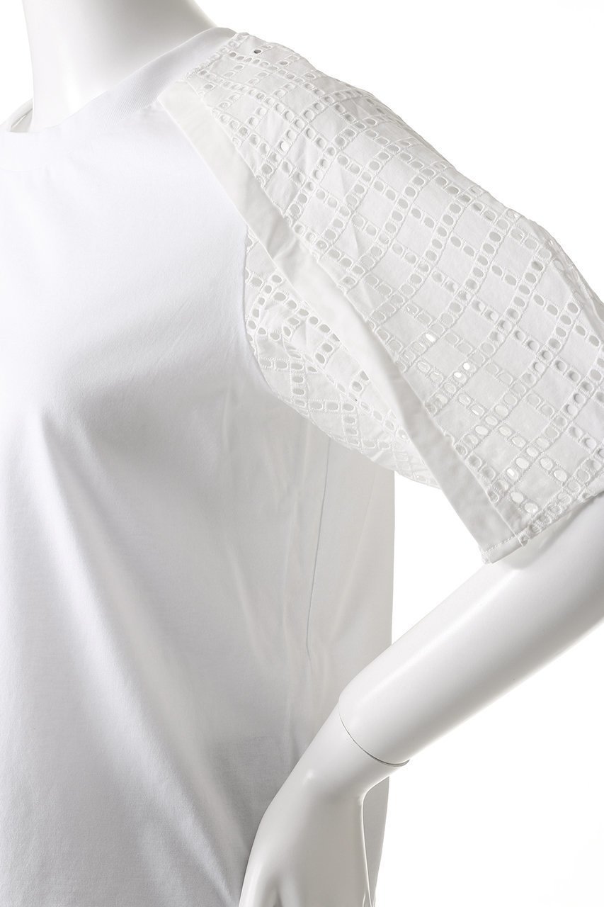 【スリーワン フィリップリム/3.1 Phillip Lim】のBRODERIE ANGLAISE コンボTシャツ 人気、トレンドファッション・服の通販 founy(ファニー) 　ファッション　Fashion　レディースファッション　WOMEN　トップス・カットソー　Tops/Tshirt　シャツ/ブラウス　Shirts/Blouses　ロング / Tシャツ　T-Shirts　カットソー　Cut and Sewn　ショート　Short　ジャケット　Jacket　スリーブ　Sleeve　センター　Center　デニム　Denim　モダン　Modern　無地　Plain Color　other-5|ID: prp329100004437802 ipo3291000000031326202