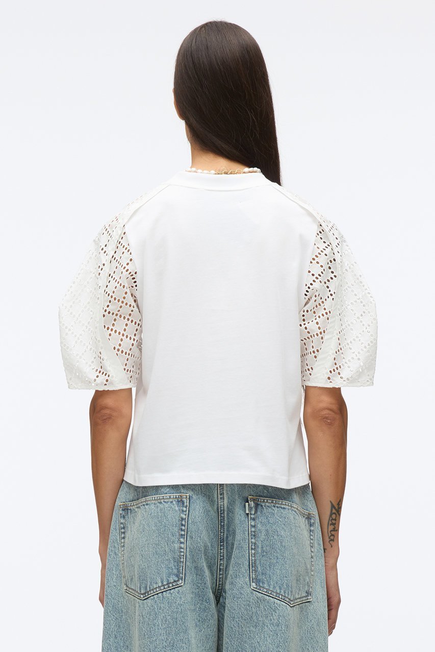 【スリーワン フィリップリム/3.1 Phillip Lim】のBRODERIE ANGLAISE コンボTシャツ 人気、トレンドファッション・服の通販 founy(ファニー) 　ファッション　Fashion　レディースファッション　WOMEN　トップス・カットソー　Tops/Tshirt　シャツ/ブラウス　Shirts/Blouses　ロング / Tシャツ　T-Shirts　カットソー　Cut and Sewn　ショート　Short　ジャケット　Jacket　スリーブ　Sleeve　センター　Center　デニム　Denim　モダン　Modern　無地　Plain Color　other-8|ID: prp329100004437802 ipo3291000000031326205