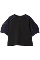 【スリーワン フィリップリム/3.1 Phillip Lim】のBRODERIE ANGLAISE コンボTシャツ 人気、トレンドファッション・服の通販 founy(ファニー) ファッション Fashion レディースファッション Fashion for Women トップス・カットソー Cut & Sew Tops シャツ・ブラウス・オフィスカジュアル Elegant Blouses & Button-Ups ロングTシャツ・Tシャツ Longline T-Shirts & Tees カットソー・ベーシックTシャツ Cut-and-Sewn Tops / Stretch Tees & Basics ショート Short, Short Length ジャケット Jacket, Outerwear スリーブ Sleeve, Long Sleeve / Short Sleeve センター Center, Center Line デニム Denim, Jeans Material モダン Modern, Contemporary 無地 Plain, Solid Color thumbnail ブラック/ネイビー|ID: prp329100004437802 ipo3291000000032863150