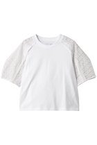 【スリーワン フィリップリム/3.1 Phillip Lim】のBRODERIE ANGLAISE コンボTシャツ 人気、トレンドファッション・服の通販 founy(ファニー) ファッション Fashion レディースファッション Fashion for Women トップス・カットソー Cut & Sew Tops シャツ・ブラウス・オフィスカジュアル Elegant Blouses & Button-Ups ロングTシャツ・Tシャツ Longline T-Shirts & Tees カットソー・ベーシックTシャツ Cut-and-Sewn Tops / Stretch Tees & Basics ショート Short, Short Length ジャケット Jacket, Outerwear スリーブ Sleeve, Long Sleeve / Short Sleeve センター Center, Center Line デニム Denim, Jeans Material モダン Modern, Contemporary 無地 Plain, Solid Color thumbnail ホワイト/ホワイト|ID: prp329100004437802 ipo3291000000032863154