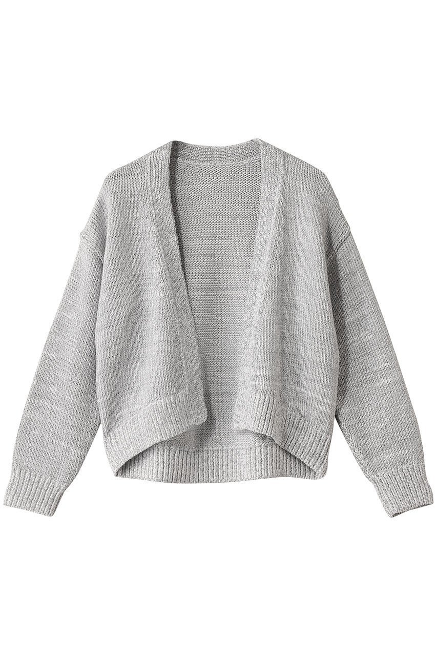 【エステータ/esteta】のテープヤーンニットカーディガン インテリア・キッズ・メンズ・レディースファッション・服の通販 founy(ファニー) 　ファッション　Fashion　レディースファッション　Fashion for Women　トップス・カットソー　Cut & Sew Tops　ニット　Knit Tops & Sweaters　カーディガン・羽織り　Layered Style Cardigans　カーディガン　Cardigan, Knitwear　ショート　Short, Short Length　リラックス　Relax, Relaxed Fit　夏　Summer　春　Spring　S/S・春夏　SS, Spring/Summer, Warm Season　シルバー|ID: prp329100004437815 ipo3291000000032938620