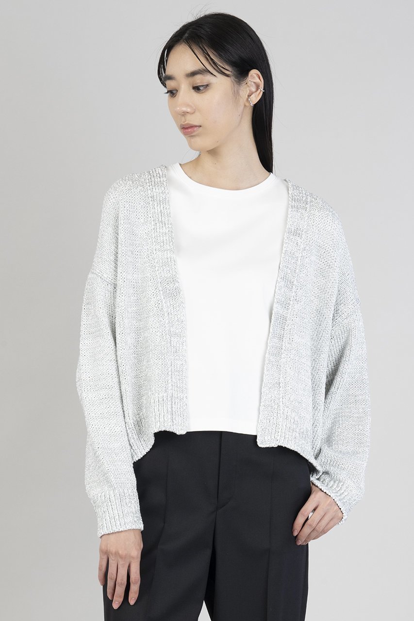 【エステータ/esteta】のテープヤーンニットカーディガン 人気、トレンドファッション・服の通販 founy(ファニー) 　ファッション　Fashion　レディースファッション　Fashion for Women　トップス・カットソー　Cut & Sew Tops　ニット　Knit Tops & Sweaters　カーディガン・羽織り　Layered Style Cardigans　カーディガン　Cardigan, Knitwear　ショート　Short, Short Length　リラックス　Relax, Relaxed Fit　再入荷　Restock / Back in Stock　夏　Summer　春　Spring　S/S・春夏　SS, Spring/Summer, Warm Season　other-7|ID: prp329100004437815 ipo3291000000035052165