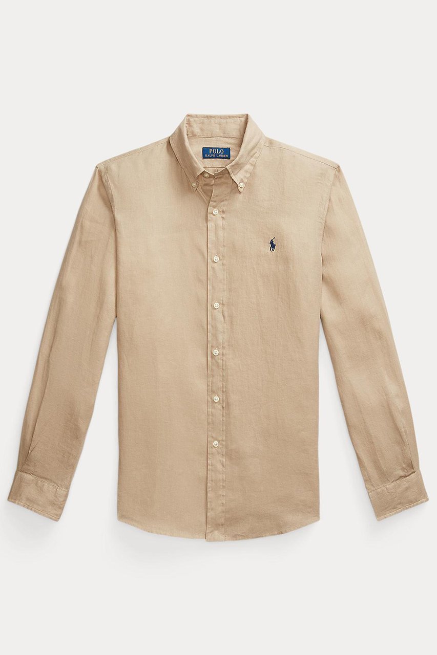 【ラルフローレン/RALPH LAUREN / MEN】の【MEN】【POLO RALPH LAUREN】カスタム フィット リネン シャツ インテリア・キッズ・メンズ・レディースファッション・服の通販 founy(ファニー) 　ファッション　Fashion　メンズファッション　Fashion for Men　カフス　Cuff Design　クラシック　Classic, Timeless Style　スリム　Slim, Slim Fit　スリーブ　Sleeve, Long Sleeve / Short Sleeve　フィット　Fit, Slim Fit　プリーツ　Pleats, Pleated　ボックス　Boxy, Box Shape　リネン　Linen, Linen Fabric　ロング　Long, Long-Length　エレガント 上品　Elegant　長袖　Long Sleeve, Full Sleeve　ベージュ|ID: prp329100004437817 ipo3291000000032853921