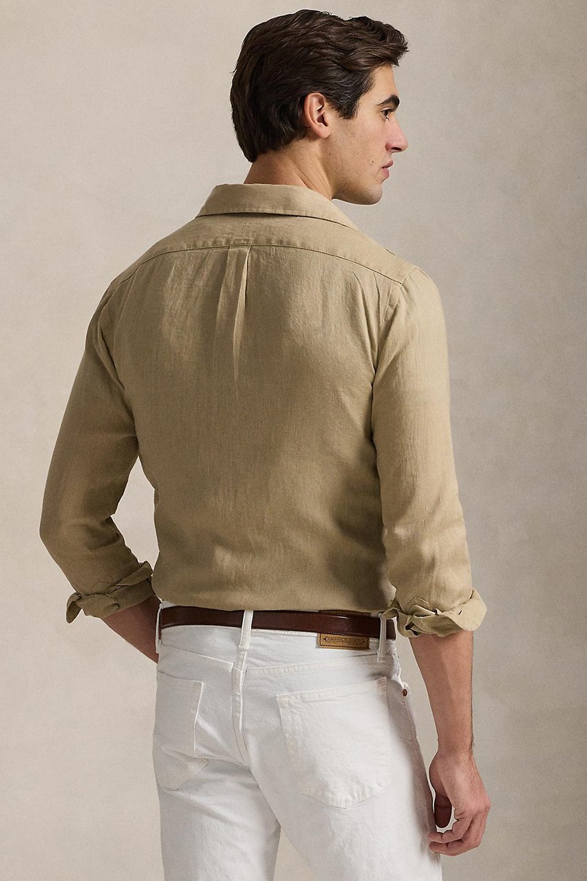 【ラルフローレン/RALPH LAUREN / MEN】の【MEN】【POLO RALPH LAUREN】カスタム フィット リネン シャツ 人気、トレンドファッション・服の通販 founy(ファニー) 　ファッション　Fashion　メンズファッション　Fashion for Men　カフス　Cuff Design　クラシック　Classic, Timeless Style　スリム　Slim, Slim Fit　スリーブ　Sleeve, Long Sleeve / Short Sleeve　フィット　Fit, Slim Fit　プリーツ　Pleats, Pleated　ボックス　Boxy, Box Shape　リネン　Linen, Linen Fabric　ロング　Long, Long-Length　エレガント 上品　Elegant　長袖　Long Sleeve, Full Sleeve　other-4|ID: prp329100004437817 ipo3291000000032853942