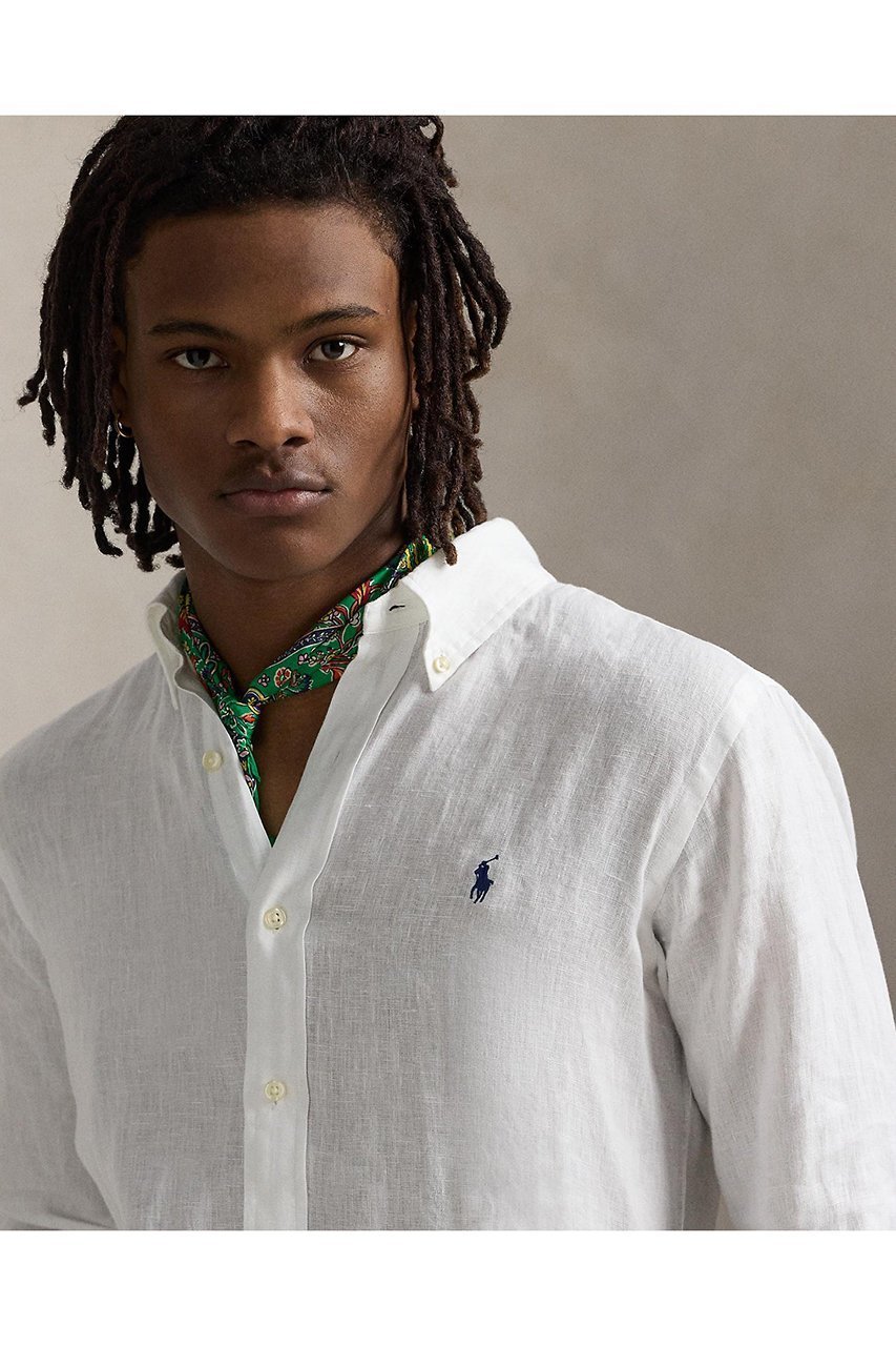 【ラルフローレン/RALPH LAUREN / MEN】の【MEN】【POLO RALPH LAUREN】カスタム フィット リネン シャツ 人気、トレンドファッション・服の通販 founy(ファニー) 　ファッション　Fashion　メンズファッション　Fashion for Men　カフス　Cuff Design　クラシック　Classic, Timeless Style　スリム　Slim, Slim Fit　スリーブ　Sleeve, Long Sleeve / Short Sleeve　フィット　Fit, Slim Fit　プリーツ　Pleats, Pleated　ボックス　Boxy, Box Shape　リネン　Linen, Linen Fabric　ロング　Long, Long-Length　エレガント 上品　Elegant　長袖　Long Sleeve, Full Sleeve　other-3|ID: prp329100004437817 ipo3291000000033821732