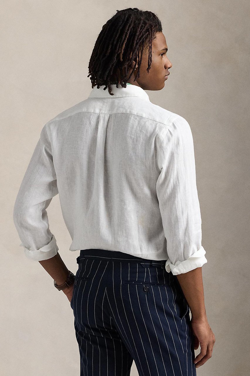 【ラルフローレン/RALPH LAUREN / MEN】の【MEN】【POLO RALPH LAUREN】カスタム フィット リネン シャツ 人気、トレンドファッション・服の通販 founy(ファニー) 　ファッション　Fashion　メンズファッション　Fashion for Men　カフス　Cuff Design　クラシック　Classic, Timeless Style　スリム　Slim, Slim Fit　スリーブ　Sleeve, Long Sleeve / Short Sleeve　フィット　Fit, Slim Fit　プリーツ　Pleats, Pleated　ボックス　Boxy, Box Shape　リネン　Linen, Linen Fabric　ロング　Long, Long-Length　エレガント 上品　Elegant　長袖　Long Sleeve, Full Sleeve　other-4|ID: prp329100004437817 ipo3291000000033821733