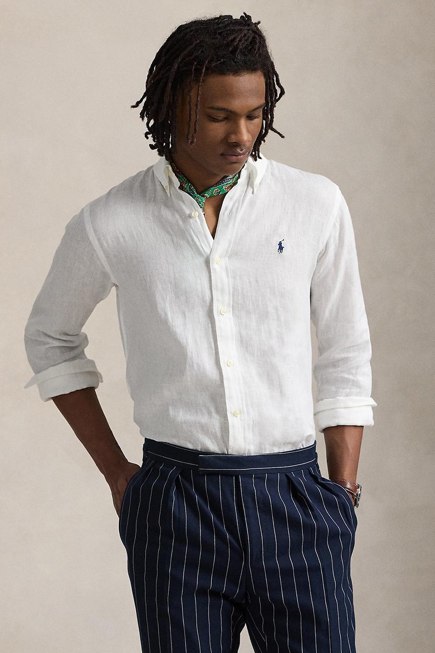 【ラルフローレン/RALPH LAUREN / MEN】の【MEN】【POLO RALPH LAUREN】カスタム フィット リネン シャツ 人気、トレンドファッション・服の通販 founy(ファニー) 　ファッション　Fashion　メンズファッション　Fashion for Men　カフス　Cuff Design　クラシック　Classic, Timeless Style　スリム　Slim, Slim Fit　スリーブ　Sleeve, Long Sleeve / Short Sleeve　フィット　Fit, Slim Fit　プリーツ　Pleats, Pleated　ボックス　Boxy, Box Shape　リネン　Linen, Linen Fabric　ロング　Long, Long-Length　エレガント 上品　Elegant　長袖　Long Sleeve, Full Sleeve　other-5|ID: prp329100004437817 ipo3291000000033821734