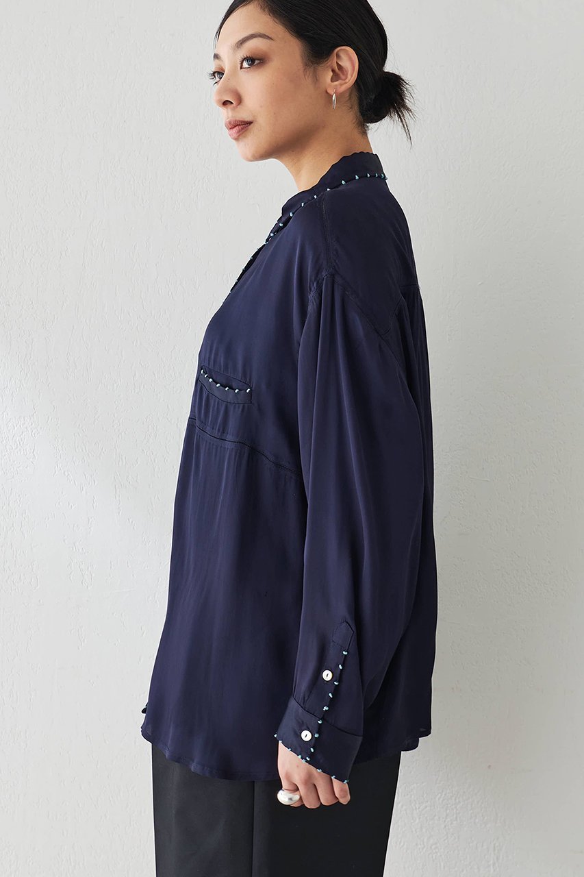 【ウィムガゼット/Whim Gazette】のサテンシシュウシャツ 人気、トレンドファッション・服の通販 founy(ファニー) 　ファッション　Fashion　レディースファッション　Fashion for Women　トップス・カットソー　Cut & Sew Tops　シャツ・ブラウス・オフィスカジュアル　Elegant Blouses & Button-Ups　サテン　Satin, Glossy Fabric　スペシャル　Special, Limited Edition　スリーブ　Sleeve, Long Sleeve / Short Sleeve　ハンド　Hand, Handmade　レース　Lace, Lace Fabric　ロング　Long, Long-Length　エレガント 上品　Elegant　other-3|ID: prp329100004437828 ipo3291000000032842017
