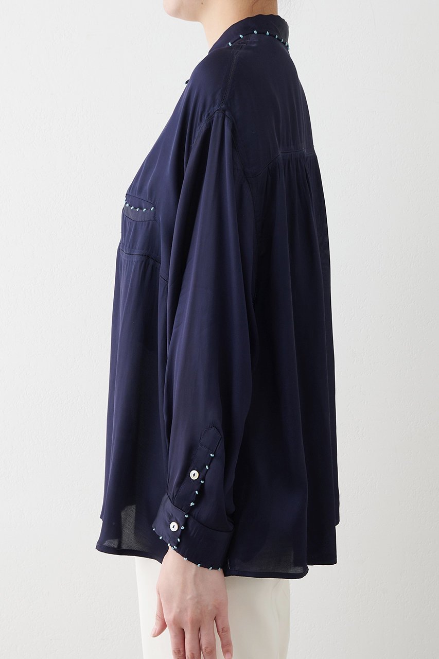 【ウィムガゼット/Whim Gazette】のサテンシシュウシャツ 人気、トレンドファッション・服の通販 founy(ファニー) 　ファッション　Fashion　レディースファッション　Fashion for Women　トップス・カットソー　Cut & Sew Tops　シャツ・ブラウス・オフィスカジュアル　Elegant Blouses & Button-Ups　サテン　Satin, Glossy Fabric　スペシャル　Special, Limited Edition　スリーブ　Sleeve, Long Sleeve / Short Sleeve　ハンド　Hand, Handmade　レース　Lace, Lace Fabric　ロング　Long, Long-Length　エレガント 上品　Elegant　other-7|ID: prp329100004437828 ipo3291000000032842039