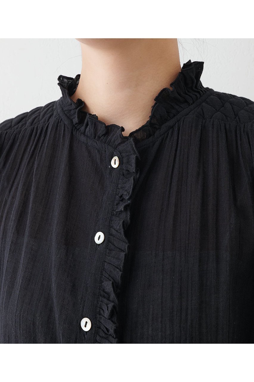 【ウィムガゼット/Whim Gazette】のフリルギャザーブラウス 人気、トレンドファッション・服の通販 founy(ファニー) 　ファッション　Fashion　レディースファッション　WOMEN　トップス・カットソー　Tops/Tshirt　シャツ/ブラウス　Shirts/Blouses　キルティング　Quilting　ギャザー　Gather　スタンド　Stand　スリーブ　Sleeve　フリル　Frills　ロング　Long　エレガント 上品　Elegant　other-8|ID: prp329100004437829 ipo3291000000031326271