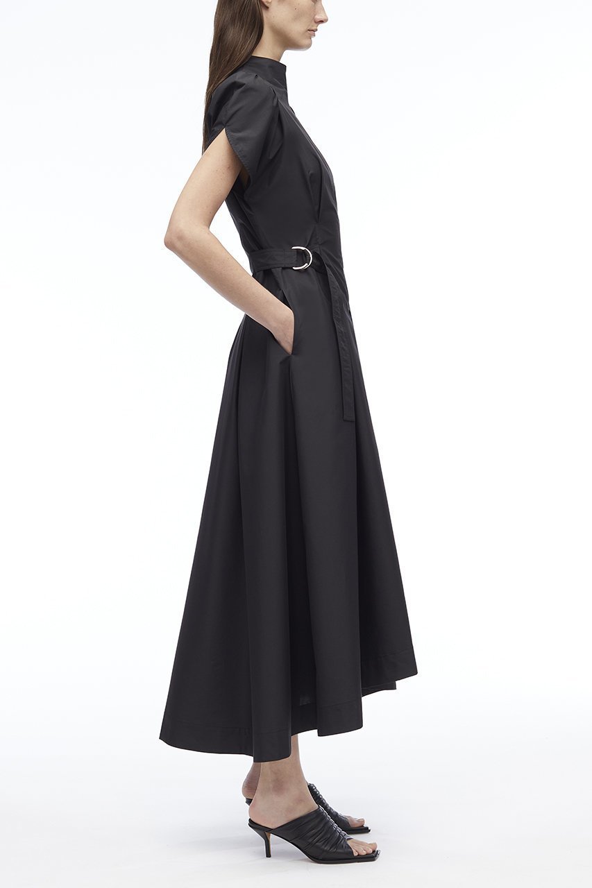 【スリーワン フィリップリム/3.1 Phillip Lim】のパフスリーブ SIDE-TIE ポプリン フレアドレス 人気、トレンドファッション・服の通販 founy(ファニー) 　ファッション　Fashion　レディースファッション　Fashion for Women　ワンピース　Dresses　フォーマル・パーティードレス・結婚式用ドレス　Elegant & Casual Dresses　チュニック　Tunic Tops & Dresses　スリーブ　Sleeve, Long Sleeve / Short Sleeve　チュニック　Tunic, Long Top　ドレス　Dress, One-Piece　フレア　Flare, Flared　メタル　Metal, Metal Parts　モックネック　Mock Neck, Short Turtleneck　ロング　Long, Long-Length　エレガント 上品　Elegant　other-7|ID: prp329100004437835 ipo3291000000032871540