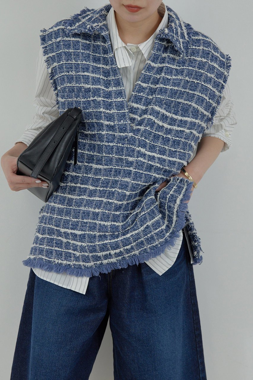 【ガリャルダガランテ/GALLARDAGALANTE】の【HERITANOVUM】ツイードベスト 人気、トレンドファッション・服の通販 founy(ファニー) 　ファッション　Fashion　レディースファッション　WOMEN　アウター　Coat Outerwear　ジャケット　Jackets　ジャケット　Jacket　スプリング　Spring　ツイード　Tweed　ベスト　Vest　ボトム　Bottom　other-5|ID: prp329100004437839 ipo3291000000031326298