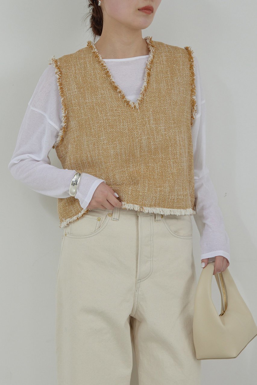 【ガリャルダガランテ/GALLARDAGALANTE】の【HERITANOVUM】ラメベストプルオーバー 人気、トレンドファッション・服の通販 founy(ファニー) 　ファッション　Fashion　レディースファッション　WOMEN　おすすめ　Recommend　カットソー　Cut And Sew　シルバー　Silver　ジャケット　Jacket　フリンジ　Fringe　ベスト　Vest　ボトム　Bottom　ワイド　Wide　other-7|ID: prp329100004437841 ipo3291000000031326308