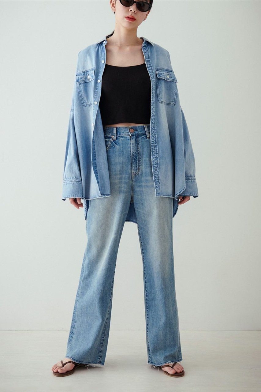 【レッドカード トーキョー/RED CARD TOKYO】のBrooklyn デニムシャツ 人気、トレンドファッション・服の通販 founy(ファニー) 　ファッション　Fashion　レディースファッション　Fashion for Women　トップス・カットソー　Cut & Sew Tops　シャツ・ブラウス・オフィスカジュアル　Elegant Blouses & Button-Ups　ショルダー　Shoulder, Shoulder Strap　スリーブ　Sleeve, Long Sleeve / Short Sleeve　デニム　Denim, Jeans Material　ドロップ　Drop Shoulder, Dropped Style　ロング　Long, Long-Length　夏　Summer　春　Spring　S/S・春夏　SS, Spring/Summer, Warm Season　other-6|ID: prp329100004437852 ipo3291000000032808536