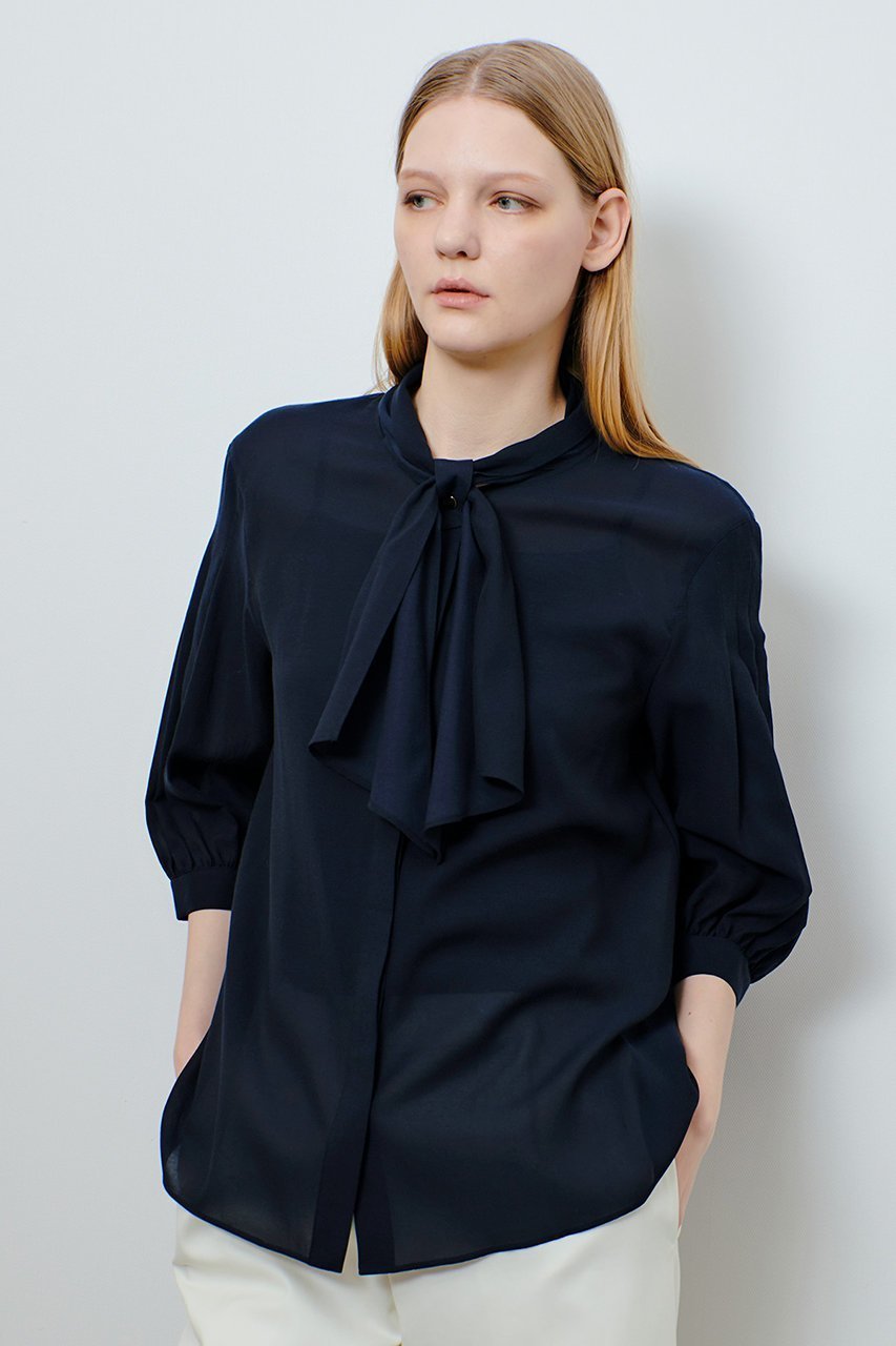 【アルアバイル/allureville】のキュプラコットンスカーフタイブラウス 人気、トレンドファッション・服の通販 founy(ファニー) 　ファッション　Fashion　レディースファッション　Fashion for Women　トップス・カットソー　Cut & Sew Tops　シャツ・ブラウス・オフィスカジュアル　Elegant Blouses & Button-Ups　エレガント 上品　Elegant　キュプラ　Cupro, Eco Fabric　スカーフ　Scarf, Neckwear　スリーブ　Sleeve, Long Sleeve / Short Sleeve　ロング　Long, Long-Length　other-7|ID: prp329100004437865 ipo3291000000032707091