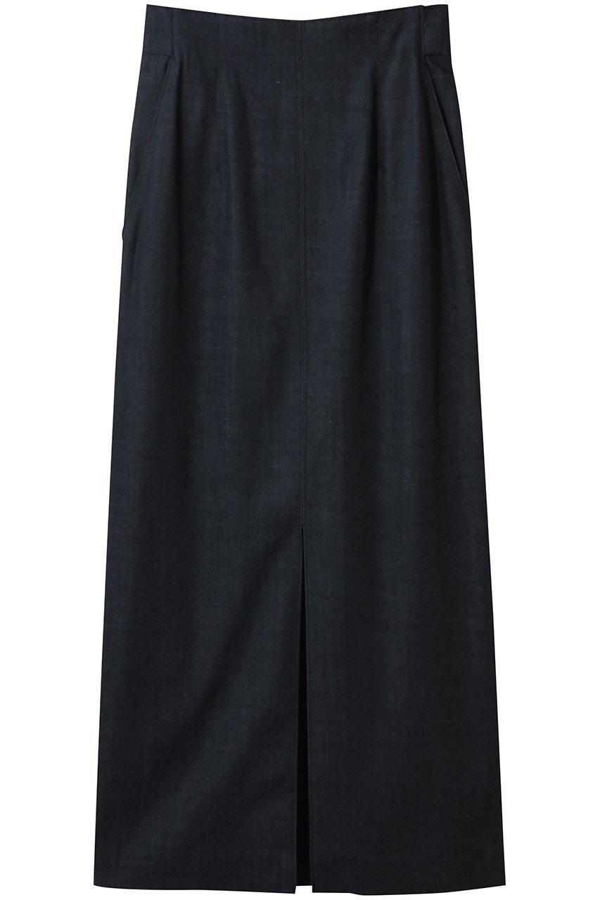 【アルアバイル/allureville】のデニムライクスリットスカート インテリア・キッズ・メンズ・レディースファッション・服の通販 founy(ファニー) 　ファッション　Fashion　レディースファッション　Fashion for Women　スカート　Skirts　ロングスカート　Long Skirts / Maxi & Midi Skirts　シンプル　Simple, Minimal　ストレート　Straight, Straight Cut　スリット　Slit, Slit Detail　タイトスカート　Pencil Skirt, Tight Skirt　デニム　Denim, Jeans Material　ロング　Long, Long-Length　再入荷　Restock / Back in Stock　インディゴ|ID: prp329100004437866 ipo3291000000032824891