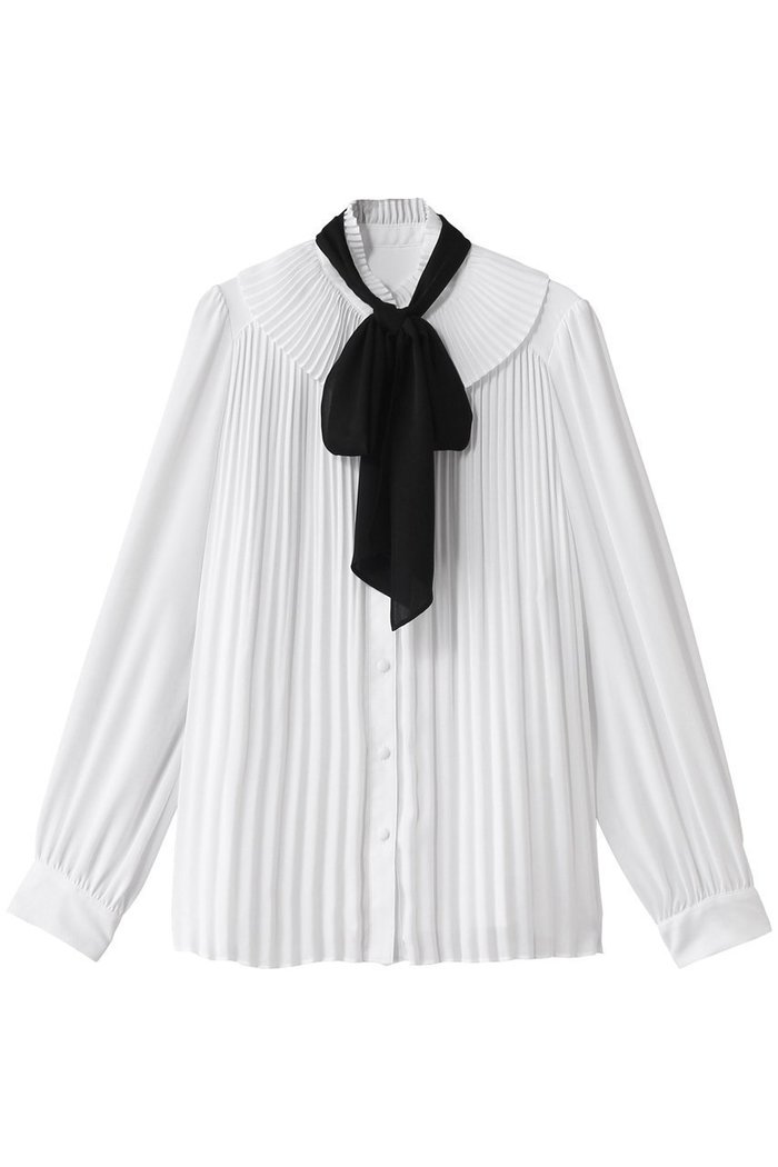 【アルアバイル/allureville】の【Loulou Willoughby】プリーツリボンブラウス インテリア・キッズ・メンズ・レディースファッション・服の通販 founy(ファニー) https://founy.com/ ファッション Fashion レディースファッション Fashion for Women トップス・カットソー Cut & Sew Tops シャツ・ブラウス・オフィスカジュアル Elegant Blouses & Button-Ups エレガント 上品 Elegant スリーブ Sleeve, Long Sleeve / Short Sleeve プリーツ Pleats, Pleated リボン Ribbon, Bow ロング Long, Long-Length |ID: prp329100004437867 ipo3291000000036396341
