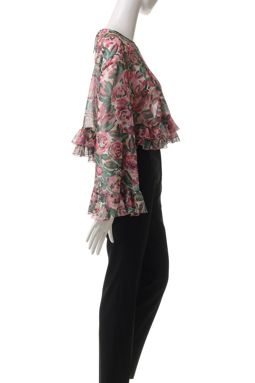 【アルアバイル/allureville】の【Loulou Willoughby】SPRINTEXフラワーPTフリルブラウス 人気、トレンドファッション・服の通販 founy(ファニー) 　ファッション　Fashion　レディースファッション　WOMEN　トップス・カットソー　Tops/Tshirt　シャツ/ブラウス　Shirts/Blouses　エレガント 上品　Elegant　シアー　Sheer　スリーブ　Sleeve　デニム　Denim　フェミニン　Feminine　フラワー　Flower　フリル　Frills　プリント　Print　ロング　Long　夏　Summer　春　Spring　S/S・春夏　Ss・Spring/Summer　other-3|ID: prp329100004437868 ipo3291000000031257293