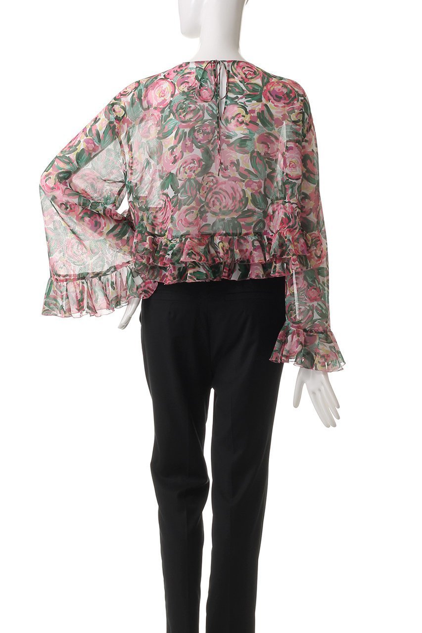 【アルアバイル/allureville】の【Loulou Willoughby】SPRINTEXフラワーPTフリルブラウス 人気、トレンドファッション・服の通販 founy(ファニー) 　ファッション　Fashion　レディースファッション　WOMEN　トップス・カットソー　Tops/Tshirt　シャツ/ブラウス　Shirts/Blouses　エレガント 上品　Elegant　シアー　Sheer　スリーブ　Sleeve　デニム　Denim　フェミニン　Feminine　フラワー　Flower　フリル　Frills　プリント　Print　ロング　Long　夏　Summer　春　Spring　S/S・春夏　Ss・Spring/Summer　other-4|ID: prp329100004437868 ipo3291000000031257294