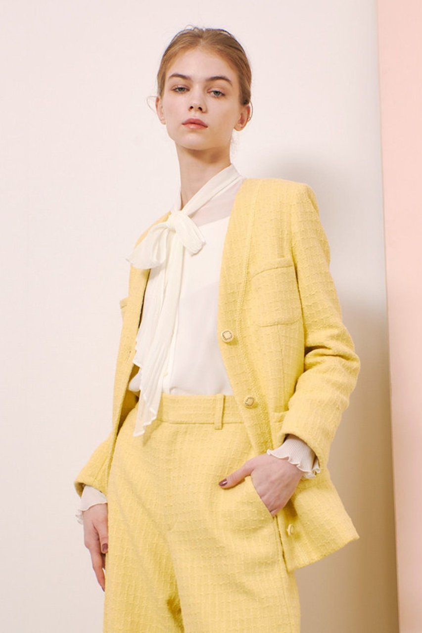 【アルアバイル/allureville】の【Loulou Willoughby】スラブツイードロングジャケット 人気、トレンドファッション・服の通販 founy(ファニー) 　ファッション　Fashion　レディースファッション　WOMEN　アウター　Coat Outerwear　ジャケット　Jackets　クラシカル　Classical　ジャケット　Jacket　ツイード　Tweed　デニム　Denim　ポケット　Pocket　ロング　Long　エレガント 上品　Elegant　春　Spring　other-8|ID: prp329100004437870 ipo3291000000031369587