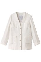 【アルアバイル/allureville】の【Loulou Willoughby】スラブツイードロングジャケット 人気、トレンドファッション・服の通販 founy(ファニー) ファッション Fashion レディースファッション Fashion for Women アウター Coat / Outerwear Collection レディースジャケット・軽アウター Jackets クラシカル Classical, Vintage-Inspired ジャケット Jacket, Outerwear ツイード Twill, Twill Weave デニム Denim, Jeans Material ポケット Pocket, Pocket Detail ロング Long, Long-Length エレガント 上品 Elegant 再入荷 Restock / Back in Stock 春 Spring thumbnail オフホワイト|ID: prp329100004437870 ipo3291000000035054411