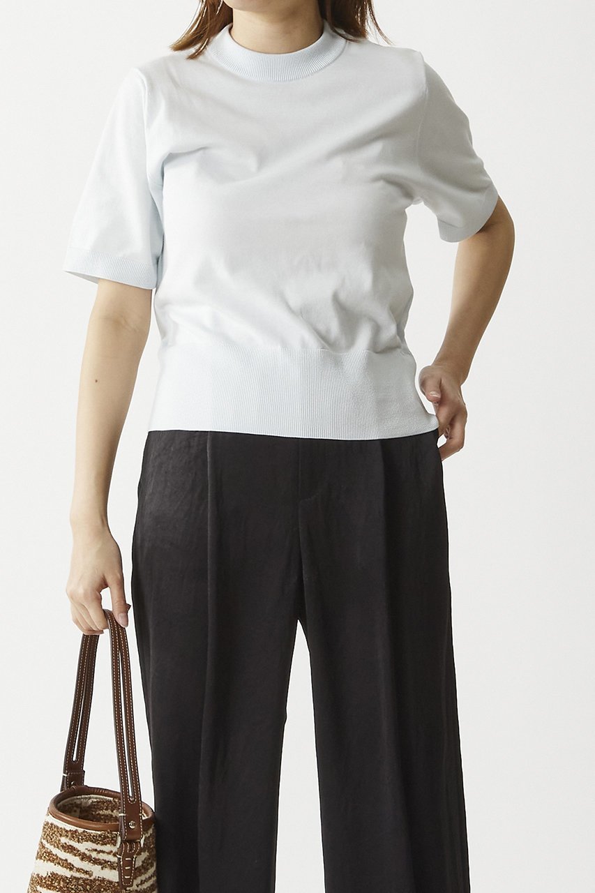 【プルミエ アロンディスモン/1er Arrondissement】の【LOWER】ニット 人気、トレンドファッション・服の通販 founy(ファニー) 　ファッション　Fashion　レディースファッション　Fashion for Women　トップス・カットソー　Cut & Sew Tops　ニット　Knit Tops & Sweaters　カジュアルプルオーバー・ニットトップス　Pullovers & Knit Tops / Casual Pullovers　クール　Cool, Chic　サスペンダー　Suspenders, Braces　シンプル　Simple, Minimal　スラックス　Slacks, Dress Pants　デニム　Denim, Jeans Material　フロント　Front, Front Design　半袖　Short Sleeve, Half Sleeve　other-6|ID: prp329100004437873 ipo3291000000032923781