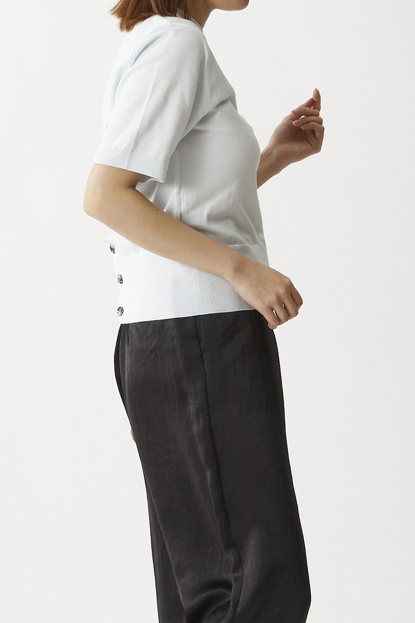 【プルミエ アロンディスモン/1er Arrondissement】の【LOWER】ニット 人気、トレンドファッション・服の通販 founy(ファニー) 　ファッション　Fashion　レディースファッション　Fashion for Women　トップス・カットソー　Cut & Sew Tops　ニット　Knit Tops & Sweaters　カジュアルプルオーバー・ニットトップス　Pullovers & Knit Tops / Casual Pullovers　クール　Cool, Chic　サスペンダー　Suspenders, Braces　シンプル　Simple, Minimal　スラックス　Slacks, Dress Pants　デニム　Denim, Jeans Material　フロント　Front, Front Design　半袖　Short Sleeve, Half Sleeve　other-7|ID: prp329100004437873 ipo3291000000032923791