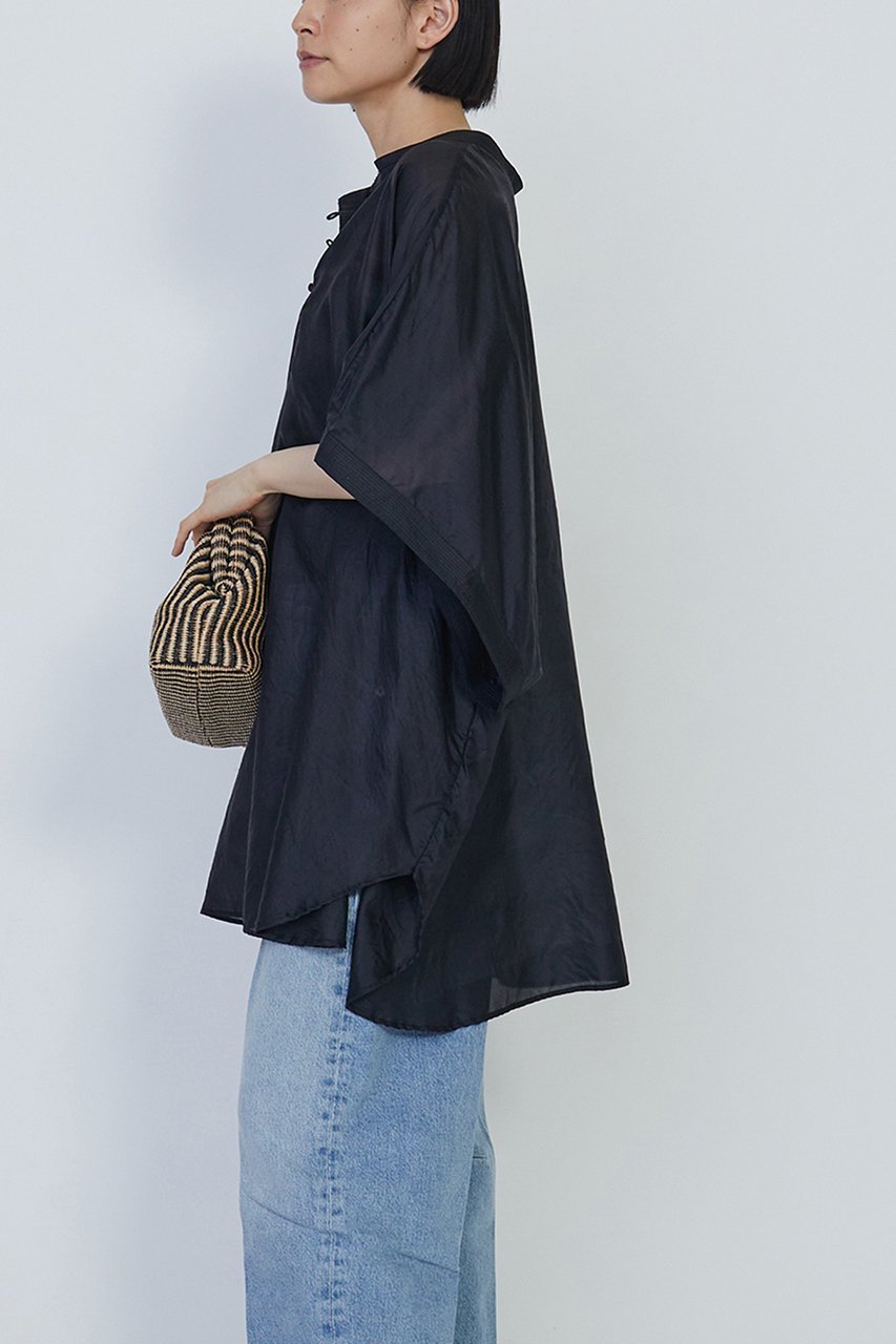 【プルミエ アロンディスモン/1er Arrondissement】の【COUTURE D ADAME】ブラウス 人気、トレンドファッション・服の通販 founy(ファニー) 　ファッション　Fashion　レディースファッション　Fashion for Women　トップス・カットソー　Cut & Sew Tops　シャツ・ブラウス・オフィスカジュアル　Elegant Blouses & Button-Ups　エレガント 上品　Elegant　シアー　Sheer, See-Through　ショート　Short, Short Length　シンプル　Simple, Minimal　スタンド　Stand Collar, Upright Stand　スリーブ　Sleeve, Long Sleeve / Short Sleeve　チュニック　Tunic, Long Top　デニム　Denim, Jeans Material　フレア　Flare, Flared　ワイド　Wide, Wide Fit　other-6|ID: prp329100004437876 ipo3291000000032811741
